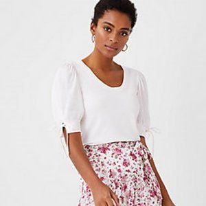 Tie Cuff Puff Sleeve Tee